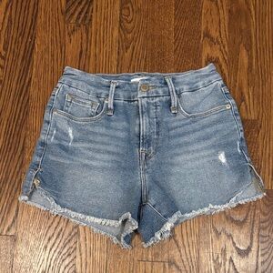 Good American Distressed Blue Jean Shorts